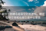 期货左侧建仓是做空的意思吗，期货左侧交易和右侧交易什么意思