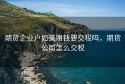 期货企业户如果赚钱要交税吗，期货公司怎么交税