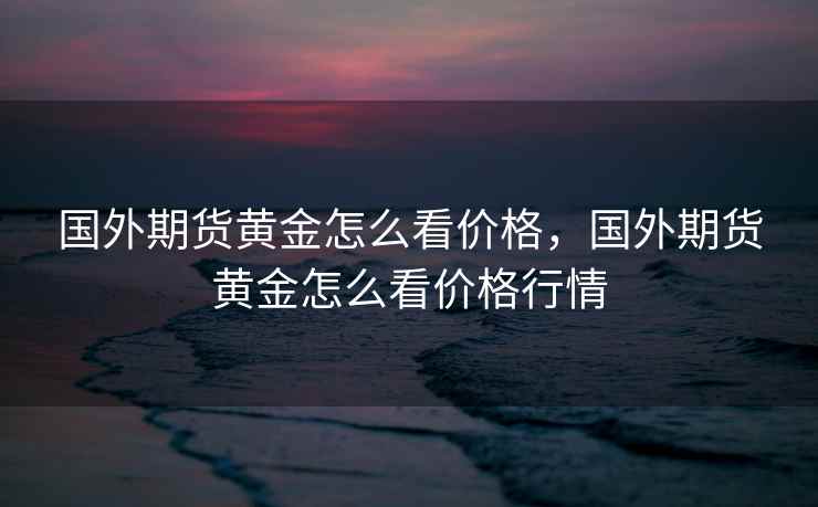 国外期货黄金怎么看价格,国外期货黄金怎么看价格行情 国外期货黄金怎么看价格,国外期货黄金怎么看价格行情