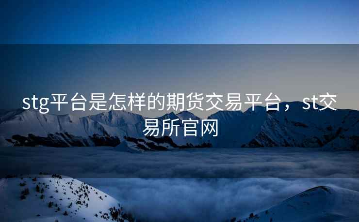 stg平台是怎样的期货交易平台，st交易所官网